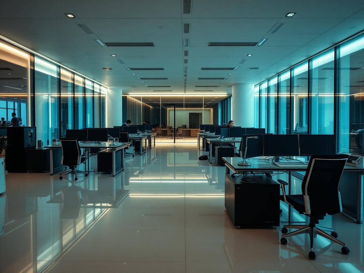 Spotless modern office workspace
